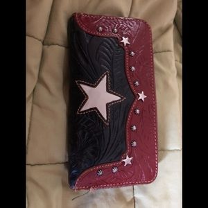 American West Tooled Leather Wallet